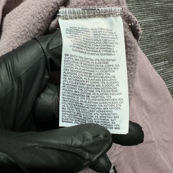 The North Face Hoodie Womens M Purple Cropped Middle Logo - Picture 7 of 15